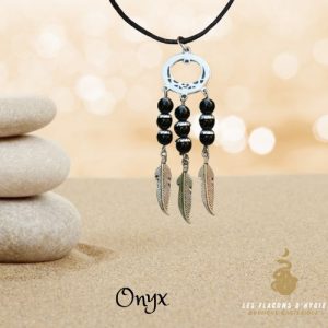 Pendentif attrape reves onyx