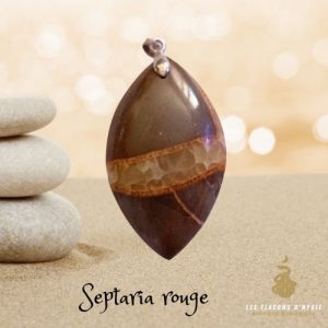 Pendentif septaria rouge marquise