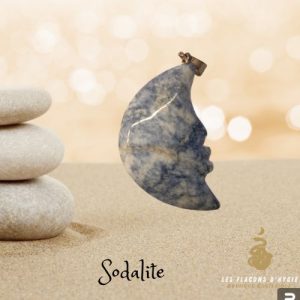 Pendentif lune sodalite