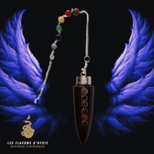 Pendule cône en bois de rose 7 chakras ~ 13gr