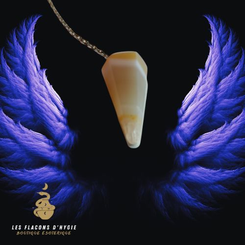Pendule facetté agate pâle