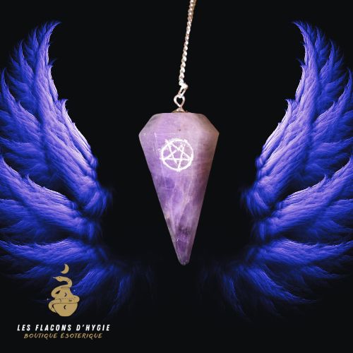 Pendule facette pentacle amethyste