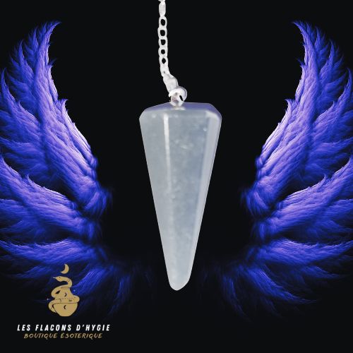 Pendule facetté opaline synthétique
