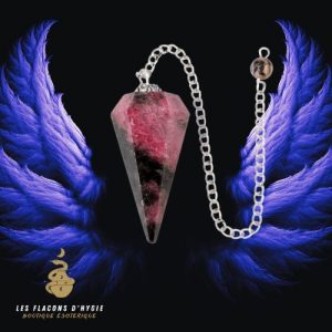 Pendule facetté rhodonite 6 faces
