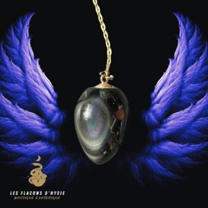 Pendule oeuf obsidienne celeste