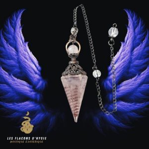 Pendule orgonite quartz rose facetté 6 faces