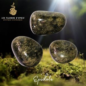 Pierre roulee epidote