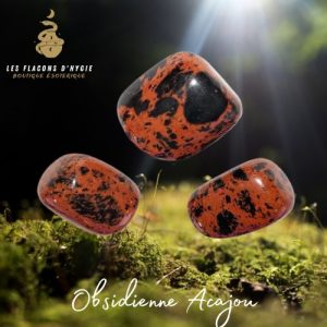 Pierre roulee obsidienne acajou