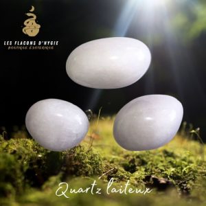 Pierre roulee quartz neige