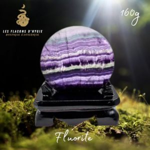 Plaque ronde fluorite sur support 9cm