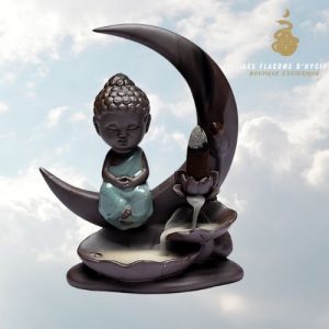 Porte encens céramique bouddha lune backflow