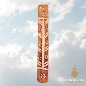 Porte encens ski délavé blanc "fleur"
