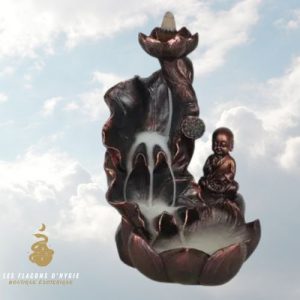 Porte encens bouddha bronze backflow