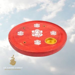 Porte encens cone plate red elephant