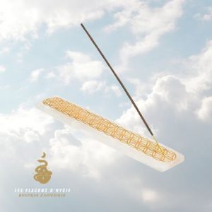 Porte encens selenite fleur de vie