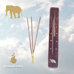 Porte encens ski simple bois - elephant