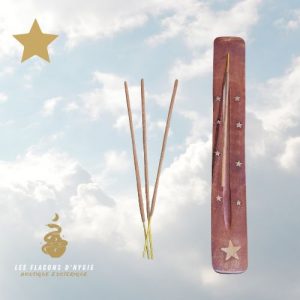 Porte encens ski simple bois - etoile