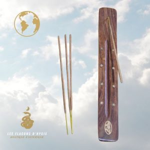 Porte encens ski simple bois - mappemonde