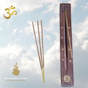 Porte encens ski simple bois - om