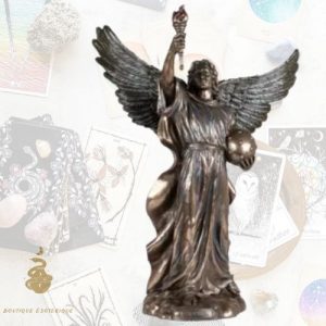 Statue bronze coulé à froid de l'archange jophiel, h. 35 cm