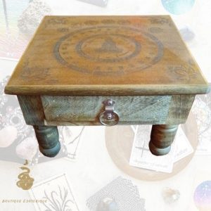 Table autel avec tiroir 7 chakras & pendule board design