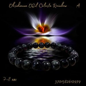 Bracelet b 08mm Obsidienne Œil Céleste Rainbow A