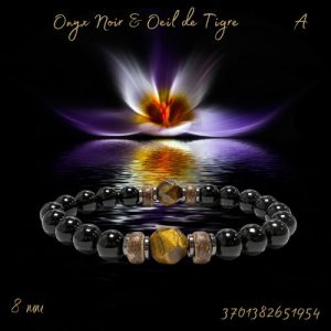 Bracelet b 08mm Oeil de tigre Onyx A