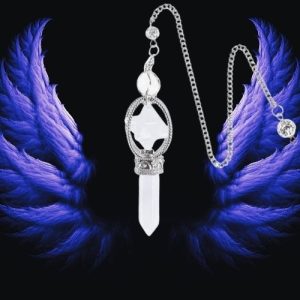 Pendule Merkaba Cristal de Roche (6 faces)